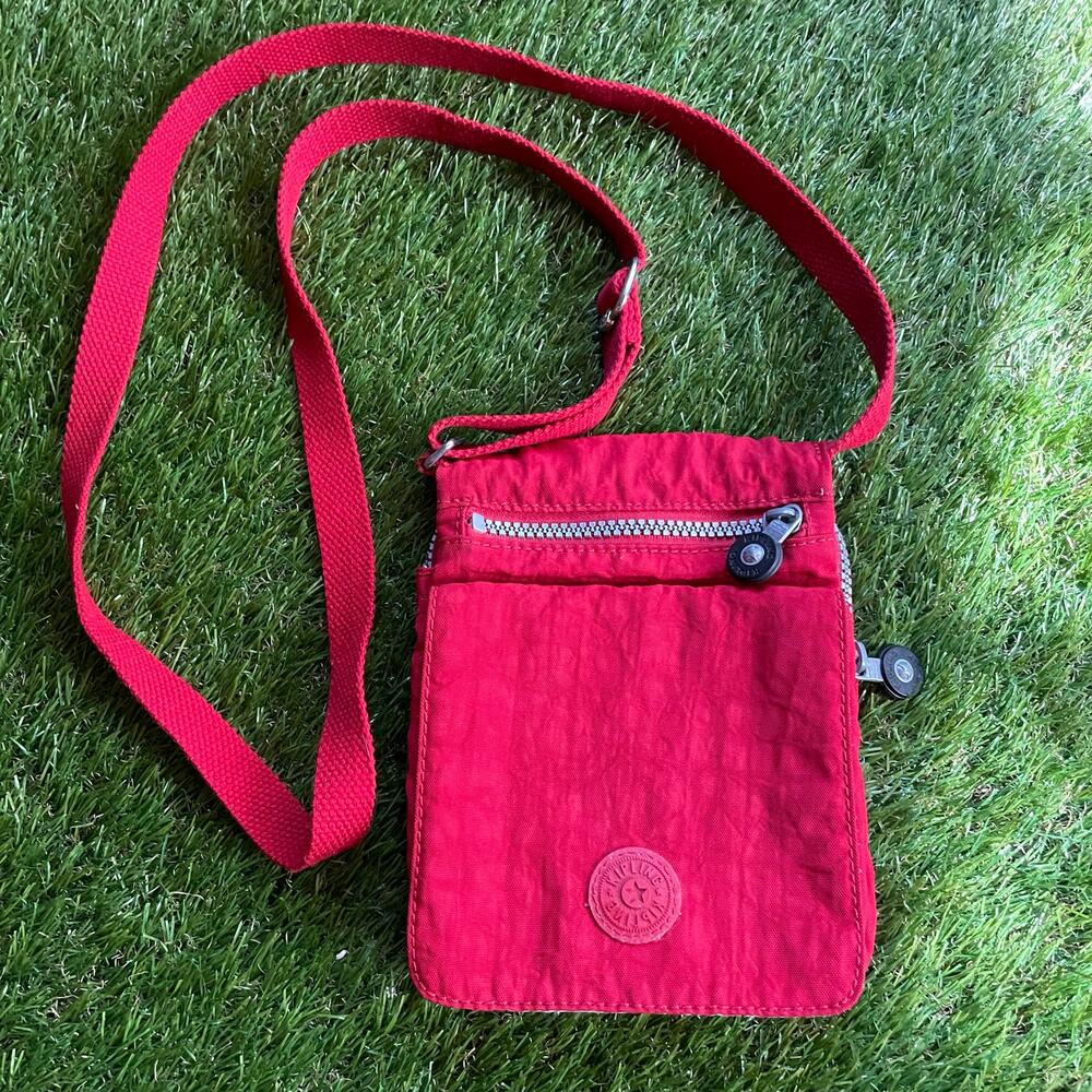 Cherry Red Kipling El Dorado Crossbody Bag Adjustable Strap Card Slots Travel